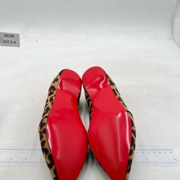 FOWT Women Pointed Toe Arched Heel Pumps Solid Leopard Suede Side V Cut Loafers - Picture 7 of 8